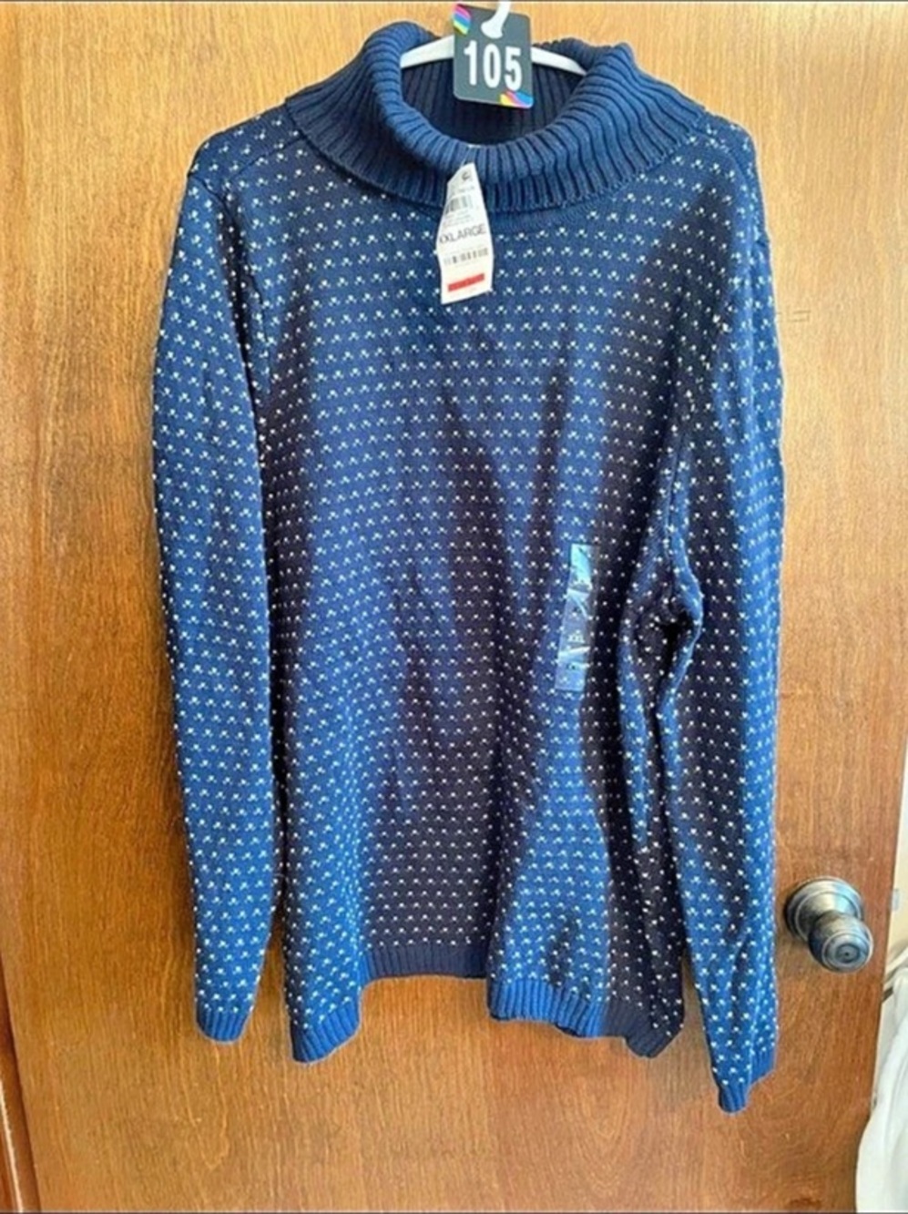 Karen Scott Women's Geometric Sweater Blue XL Like New